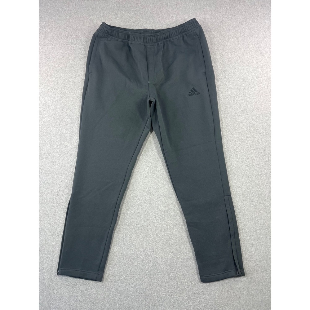 Adidas Essentials Sweatpants Mens XL Gray Fleece Joggers Tapered Zip Legs